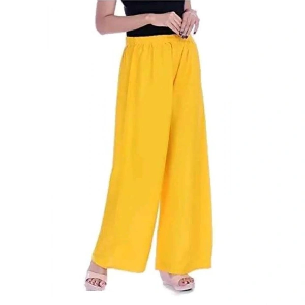 Shopnav Women's Casual Rayon Solid Ankle Length Palazzo (Yellow , Free Size)