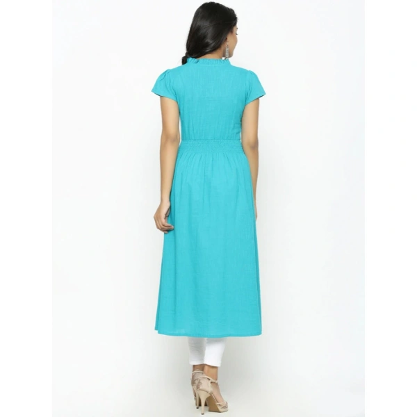 Women's Casual Short Sleeve Embroidery Cotton Slub Kurti (Torque Green) - 2XL, 0.35, Torque Green