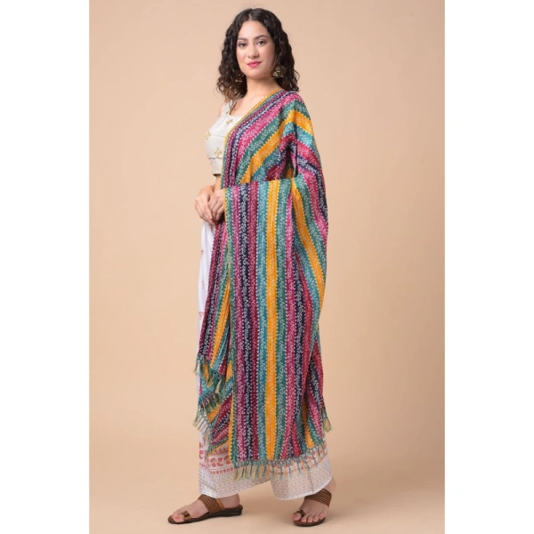 Women's Chanderi Printed Dupatta (Multicolor, Length:Â 2.25 to 2.50 Mtr) - Multicolored