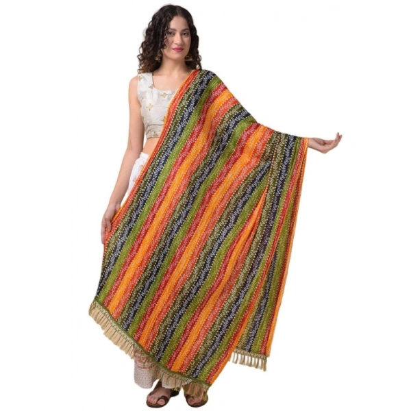 Women's Chanderi Printed Dupatta (Multicolor, Length:Â 2.25 to 2.50 Mtr) - Multicolored