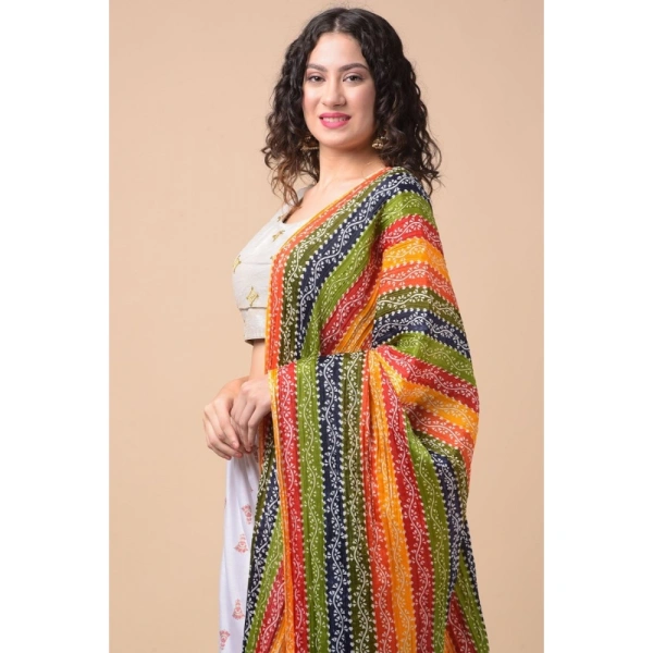 Women's Chanderi Printed Dupatta (Multicolor, Length:Â 2.25 to 2.50 Mtr) - Multicolored