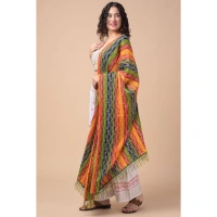 Women's Chanderi Printed Dupatta (Multicolor, Length:Â 2.25 to 2.50 Mtr) - Multicolored