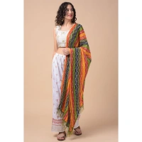 Women's Chanderi Printed Dupatta (Multicolor, Length:Â 2.25 to 2.50 Mtr) - Multicolored