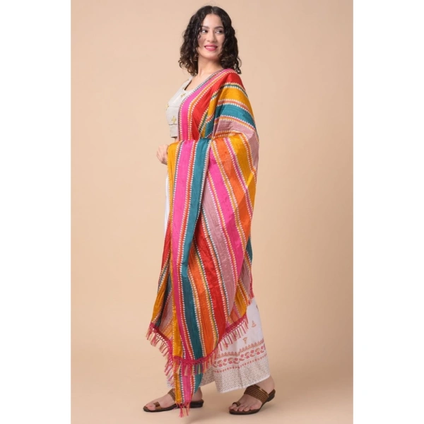 Women's Chanderi Printed Dupatta (Multicolor, Length:Â 2.25 to 2.50 Mtr) - Multicolored