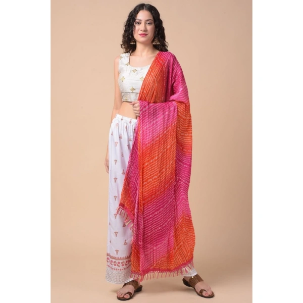 Women's Chanderi Printed Dupatta (Multicolor, Length:Â 2.25 to 2.50 Mtr) - Multicolored