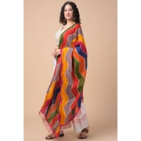 Women's Chanderi Printed Dupatta (Multicolor, Length:Â 2.25 to 2.50 Mtr) - Multicolored