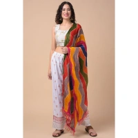 Women's Chanderi Printed Dupatta (Multicolor, Length:Â 2.25 to 2.50 Mtr) - Multicolored