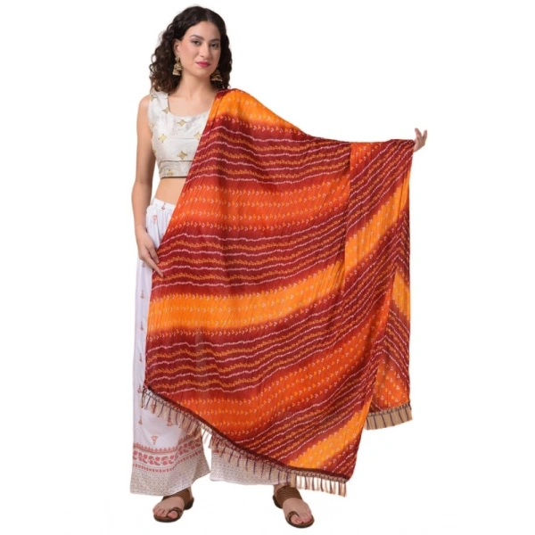 Women's Chanderi Printed Dupatta (Multicolor, Length:Â 2.25 to 2.50 Mtr) - Multicolored