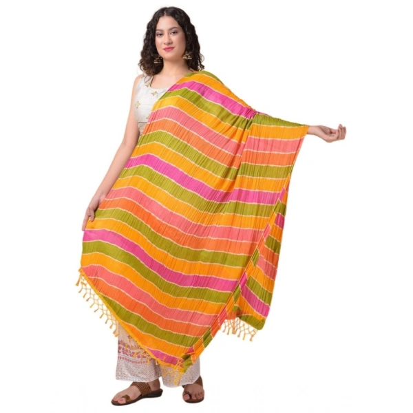 Women's Chanderi Printed Dupatta (Multicolor, Length:Â 2.25 to 2.50 Mtr) - Multicolored