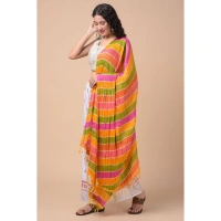 Women's Chanderi Printed Dupatta (Multicolor, Length:Â 2.25 to 2.50 Mtr) - Multicolored
