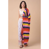 Women's Chanderi Printed Dupatta (Multicolor, Length: 2.25 to 2.50 Mtr)