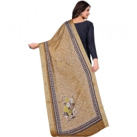 Shopnav Women's chanderi silk Printed Dupatta (Beige, Length: 2 Mtr)
