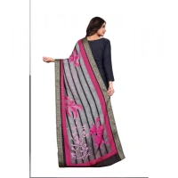 Shopnav Women's chanderi silk Printed Dupatta (Black, Length: 2 Mtr)