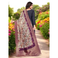 Shopnav Women's chanderi silk Printed Dupatta (Magenta, Length: 2 Mtr)