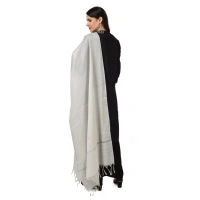 Women's Chanderi Solid Dupatta (White, Length: 2.25 to 2.50 Mtr)