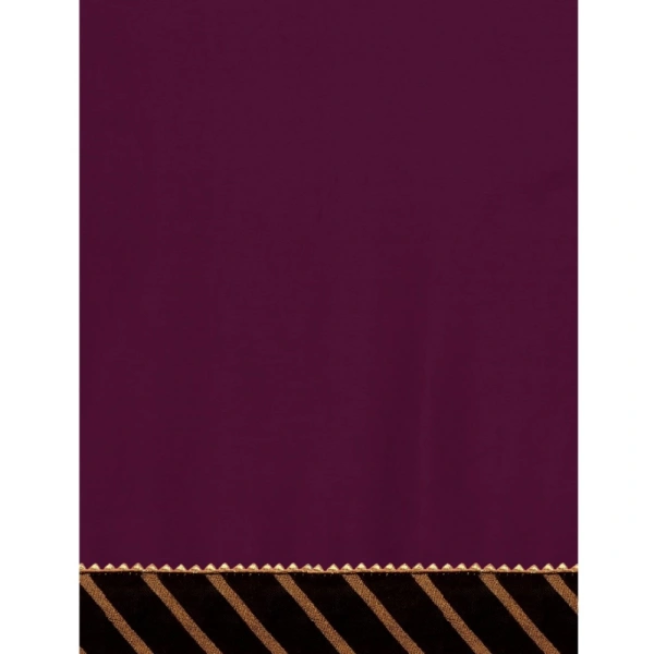 Women's Chiffon Self Design Saree With Unstitched Blouse 5.5Mtr (Purple) - Purple