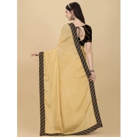 Women's Chiffon Self Design Saree With Unstitched Blouse 5.5Mtr (Yellow) - Yellow