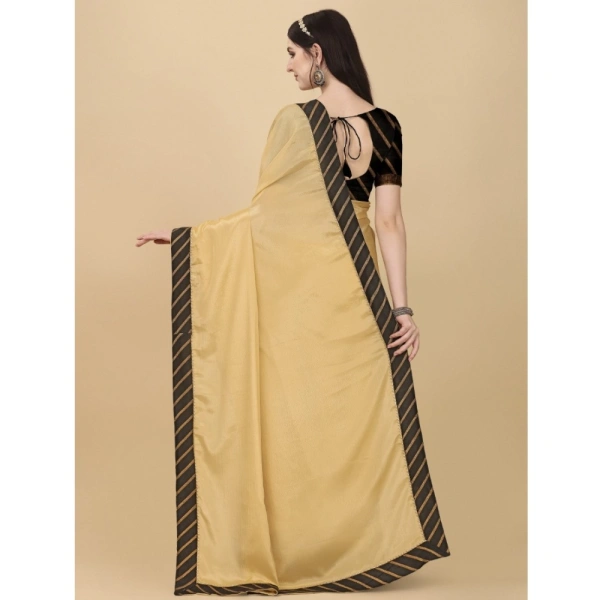 Women's Chiffon Self Design Saree With Unstitched Blouse 5.5Mtr (Yellow) - Yellow