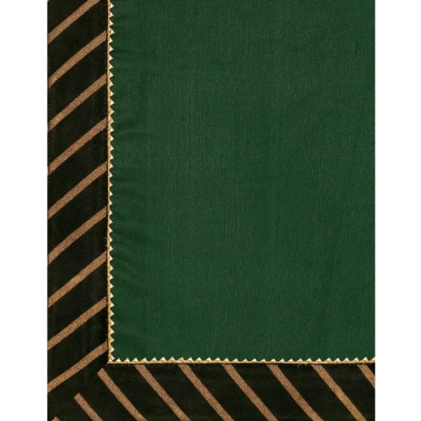 Women's Chiffon Self Design Saree With Unstitched Blouse 5.5Mtr (Green) - Green