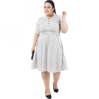 Generic Women's Cinched Waist White Dress (Color:WhiteMaterial:Poly Crepe) - White, 3/4th Sleeve, 6XL