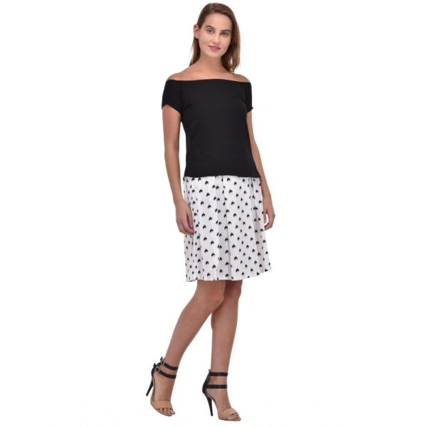 Women's Cotton Blend Solid Short Sleeves Dress (Black) - L, 0.35, Black