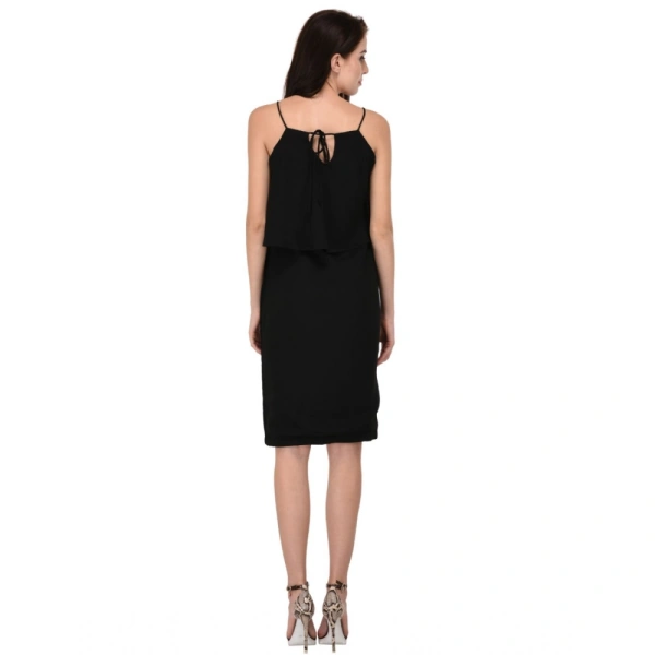 Women's Cotton Blend Solid Sleeveless Dress (Black) - 2XL, 0.35, Black