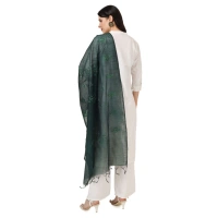 Women's Cotton Embroidered Dupatta (Green, Length:Â 2.25 to 2.50 Mtr)
