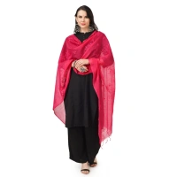Women's Cotton Embroidered Dupatta (Maroon, Length:Â 2.25 to 2.50 Mtr)
