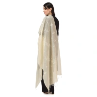 Women's Cotton Embroidered Dupatta (Off-White, Length:Â 2.25 to 2.50 Mtr)