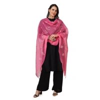 Women's Cotton Embroidered Dupatta (Pink, Length:Â 2.25 to 2.50 Mtr)