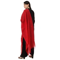 Women's Cotton Embroidered Dupatta (Red, Length:Â 2.25 to 2.50 Mtr)
