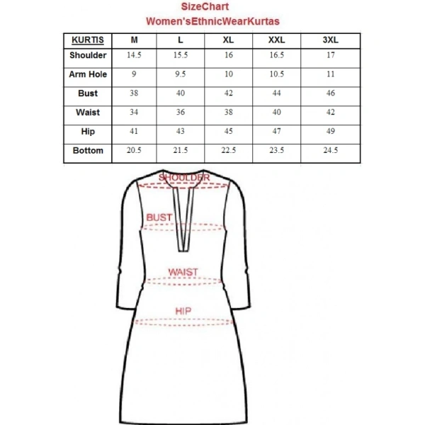 Generic Women's Khadi Printed A Line Kurti (Off WhiteKhadi) - Off White, 3/4th Sleeve, 3XL