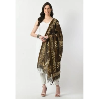 Women's Cotton Printed Dupatta (Mehandi, Length: Free Size)