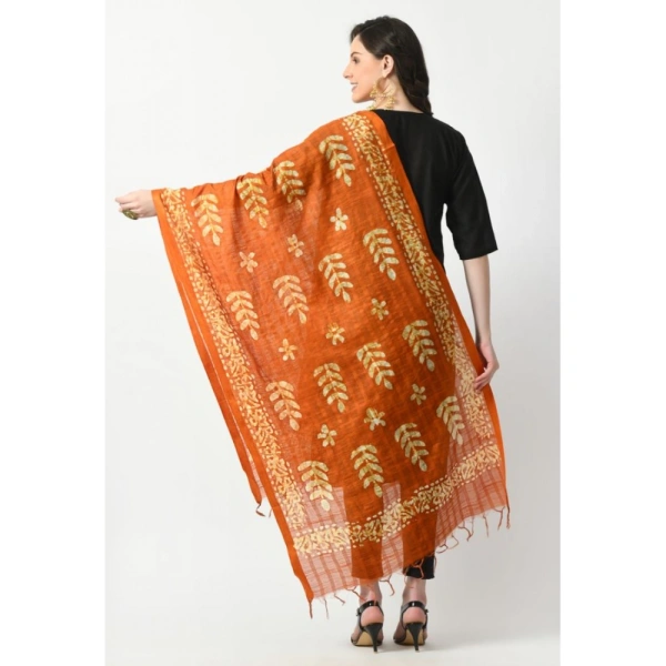 Women's Cotton Printed Dupatta (Mustard, Length: Free Size)