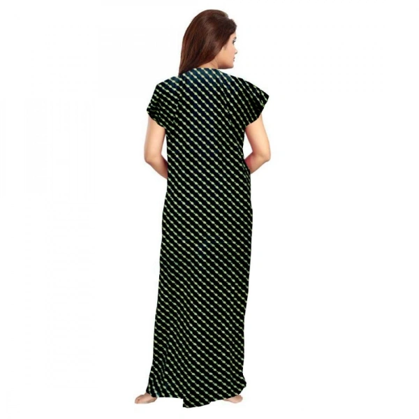 Shopnav Women's Cotton Printed Maxi Nighty (Green) - L