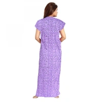 Women's Cotton Printed Maxi Nighty (Lavender) - 2XL