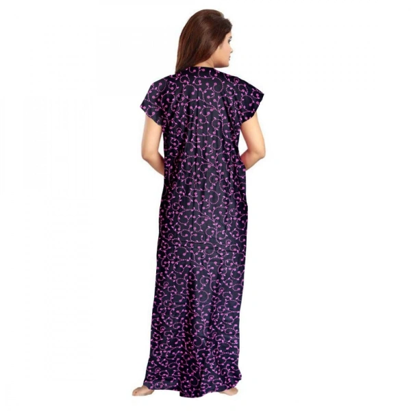 Shopnav Women's Cotton Printed Maxi Nighty (Purple) - XL