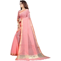 Women's Cotton Silk Checkered Saree With Unstitched Blouse 5.5Mtr (Multicolor) - Multicolor