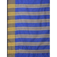 Women's Cotton Silk Striped Saree With Unstitched Blouse 5.5Mtr (Multicolor) - Multicolor
