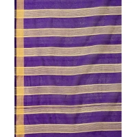 Women's Cotton Silk Striped Saree With Unstitched Blouse 5.5Mtr (Multicolor) - Multicolor