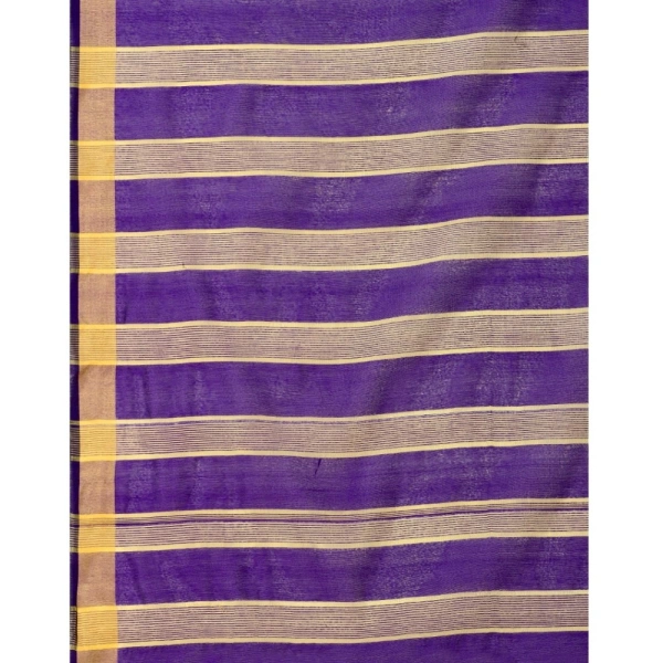 Women's Cotton Silk Striped Saree With Unstitched Blouse 5.5Mtr (Multicolor) - Multicolor