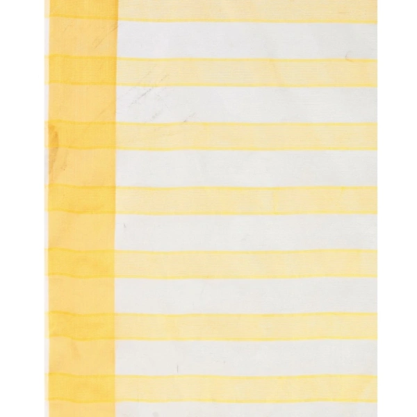 Women's Cotton Silk Striped Saree With Unstitched Blouse 5.5Mtr (Silver) - Silver