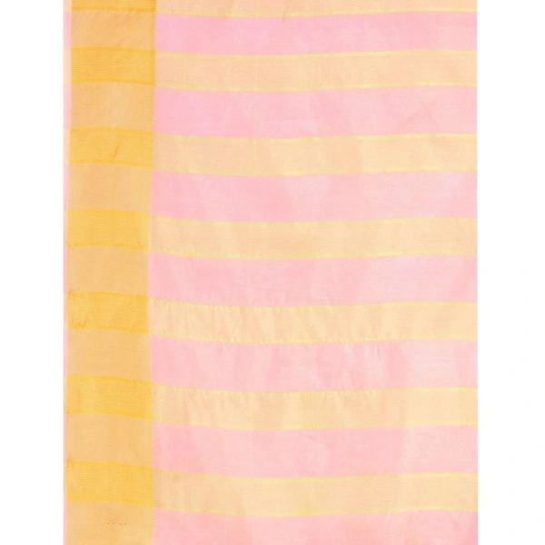 Women's Cotton Silk Striped Saree With Unstitched Blouse 5.5Mtr (Multicolor) - Multicolor