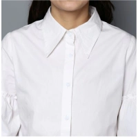 Women's Cotton Solid Bell Sleeve Top (White) - S
