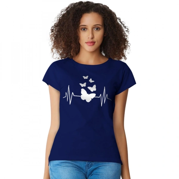 Shopnav Women's Cotton Western Wear T Shirt (Blue) - M