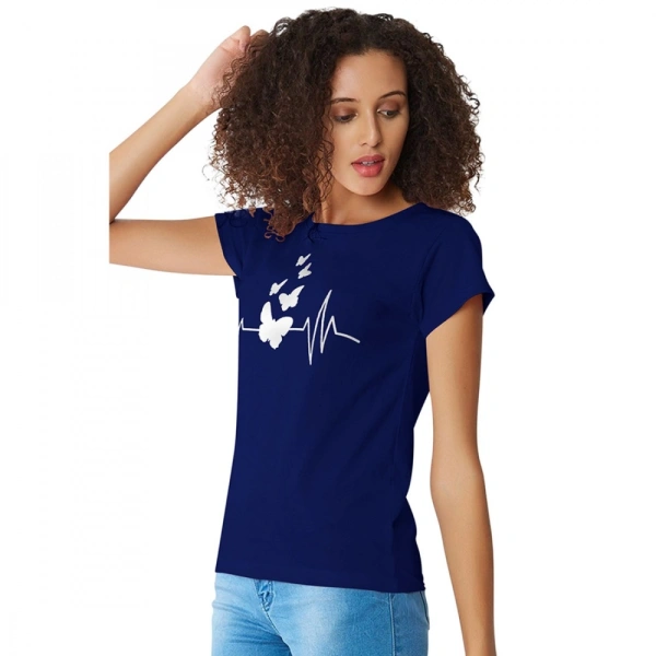 Shopnav Women's Cotton Western Wear T Shirt (Blue) - M