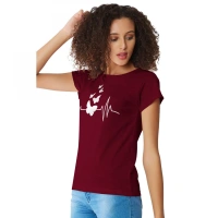 Shopnav Women's Cotton Western Wear T Shirt (Maroon) - S