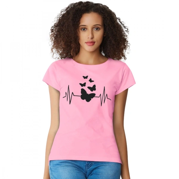 Shopnav Women's Cotton Western Wear T Shirt (Pink) - M
