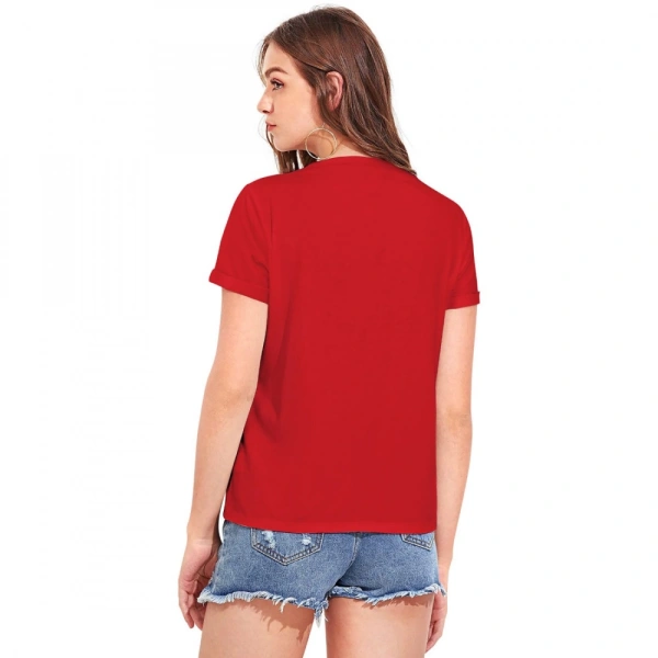 Shopnav Women's Cotton Western Wear T Shirt (Red) - S