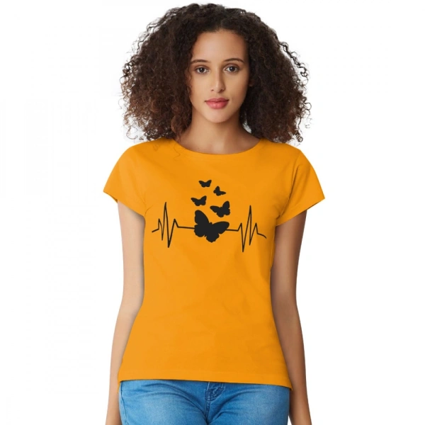 Shopnav Women's Cotton Western Wear T Shirt (Yellow) - S